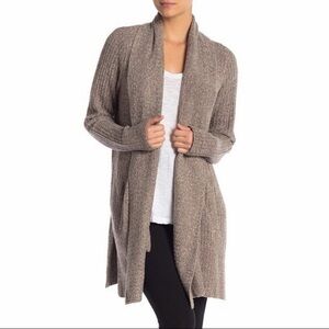 BAREFOOT DREAMS CozyChic Lite Taupe Montecito Open Cardigan Jacket Small